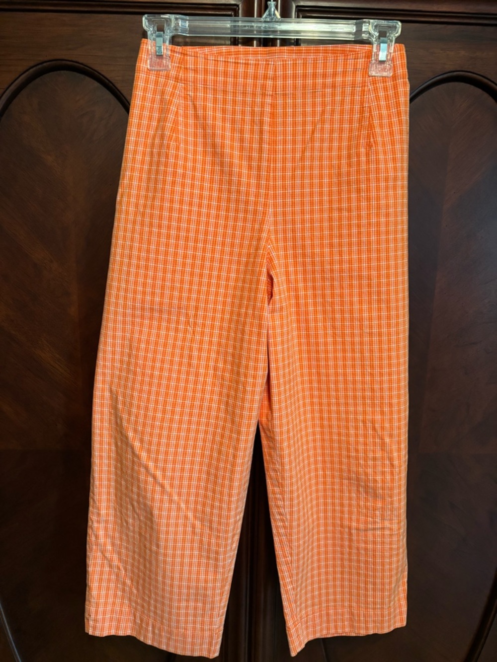 Orange Plaid Ladies Capri